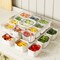 Food Serving Tray Storage Box With Hidden Handle 12 Grids Design Large Capacity Good Sealing Stackable Vegetable Tray
